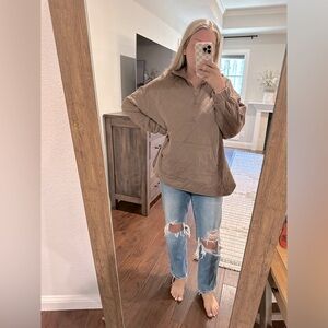 Old navy quilted quarter zip hoodie with front pocket